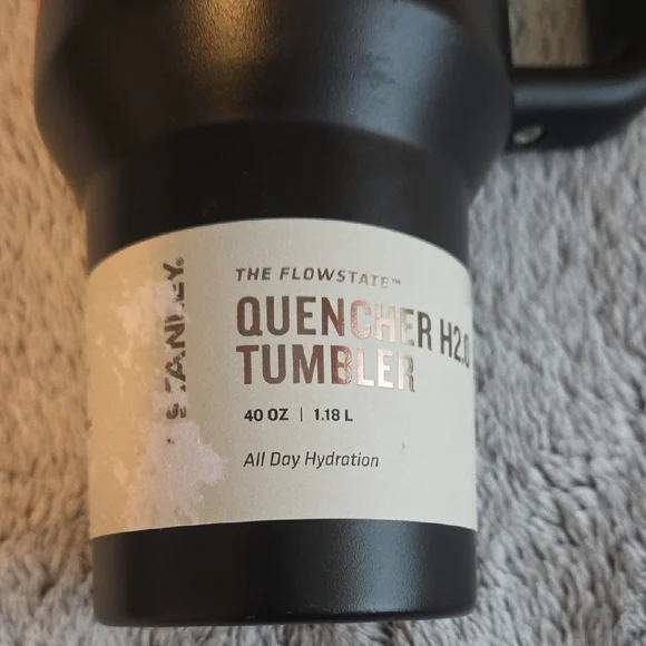 Stanley Black Tumbler with Colorful Geometric Design - Picture 3 of 5